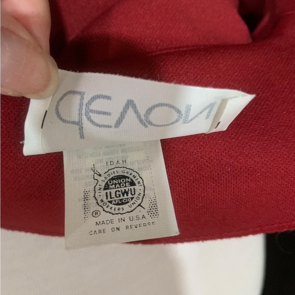 NWT Devon dark red vintage blazer and skirt set with matching belt size 8/10 - Picture 10 of 15